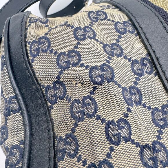 Auth Gucci Vtg Navy GG Canvas Web Joy Medium Boston Bag Preloved Purse Doctor - Picture 12 of 16